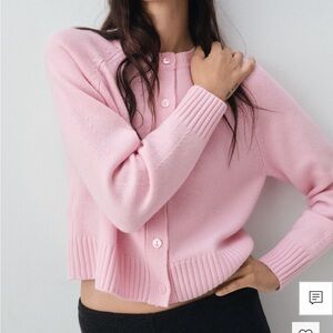 Mango Chunky knit wool-blend cardigan NWT